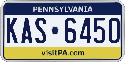 PA license plate KAS6450