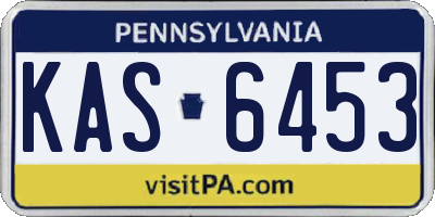 PA license plate KAS6453