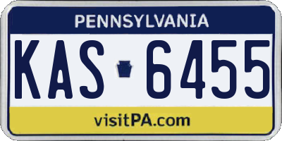 PA license plate KAS6455