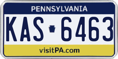 PA license plate KAS6463