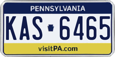 PA license plate KAS6465