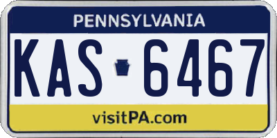 PA license plate KAS6467