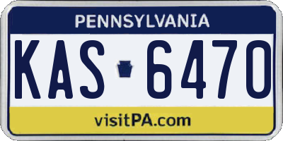 PA license plate KAS6470