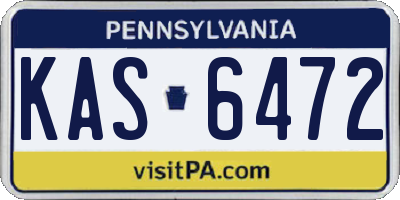PA license plate KAS6472