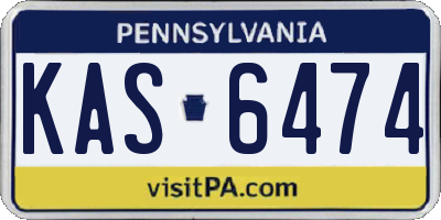 PA license plate KAS6474