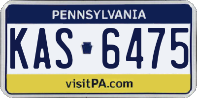 PA license plate KAS6475