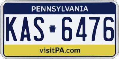 PA license plate KAS6476