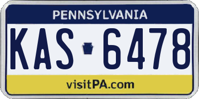PA license plate KAS6478