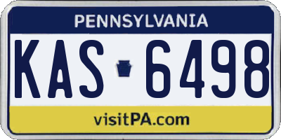 PA license plate KAS6498