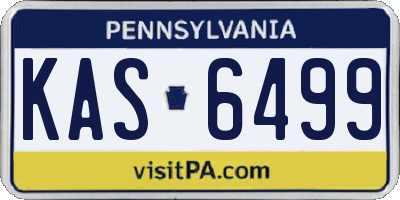 PA license plate KAS6499