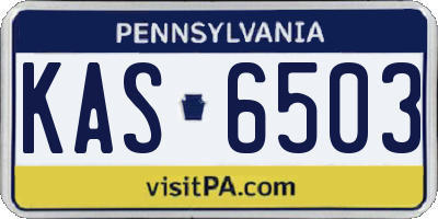 PA license plate KAS6503