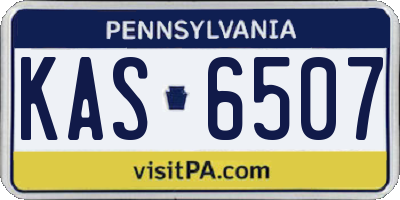 PA license plate KAS6507
