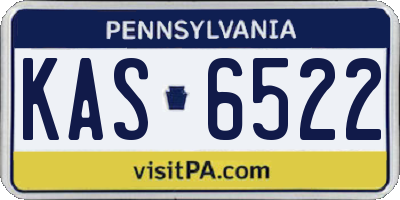 PA license plate KAS6522
