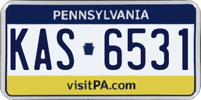 PA license plate KAS6531