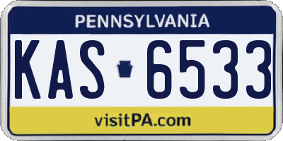 PA license plate KAS6533