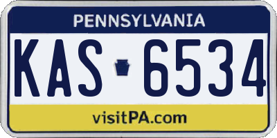 PA license plate KAS6534
