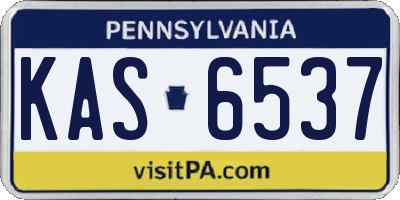 PA license plate KAS6537