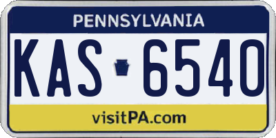 PA license plate KAS6540