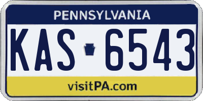 PA license plate KAS6543
