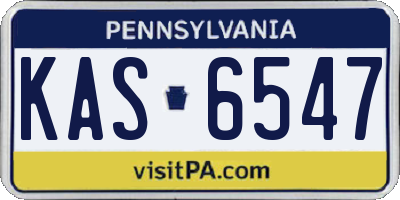 PA license plate KAS6547
