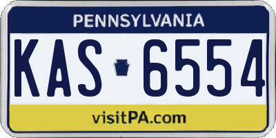 PA license plate KAS6554