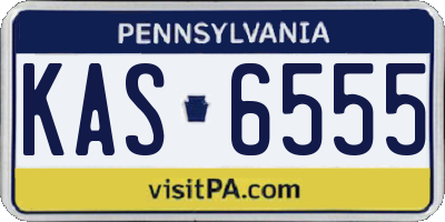 PA license plate KAS6555