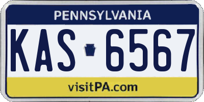 PA license plate KAS6567