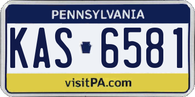 PA license plate KAS6581