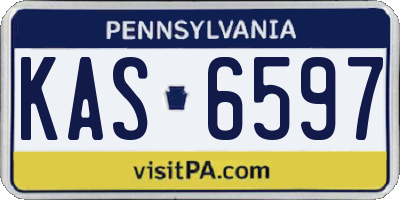 PA license plate KAS6597