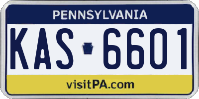 PA license plate KAS6601