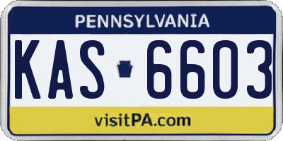 PA license plate KAS6603