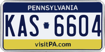 PA license plate KAS6604