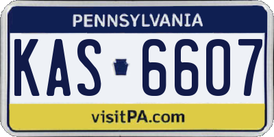 PA license plate KAS6607