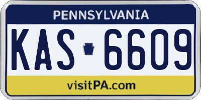PA license plate KAS6609