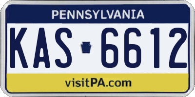 PA license plate KAS6612