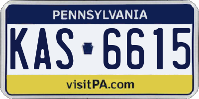PA license plate KAS6615