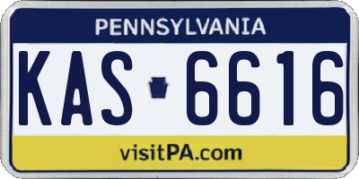 PA license plate KAS6616