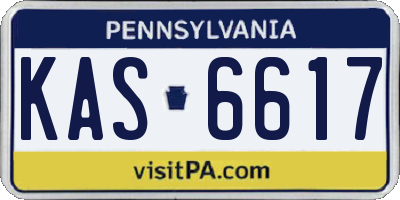 PA license plate KAS6617