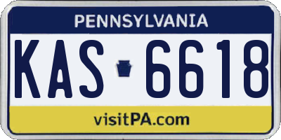 PA license plate KAS6618
