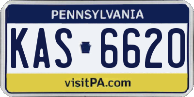 PA license plate KAS6620