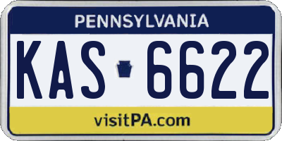 PA license plate KAS6622