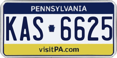 PA license plate KAS6625
