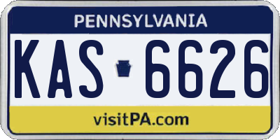 PA license plate KAS6626