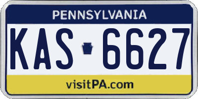 PA license plate KAS6627