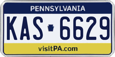 PA license plate KAS6629