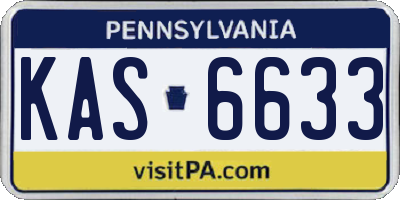 PA license plate KAS6633