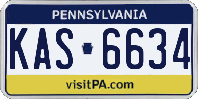 PA license plate KAS6634