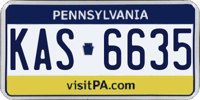 PA license plate KAS6635