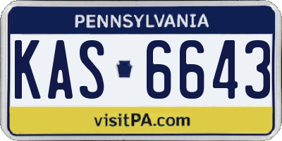 PA license plate KAS6643