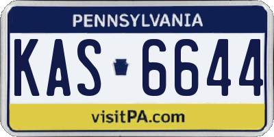 PA license plate KAS6644